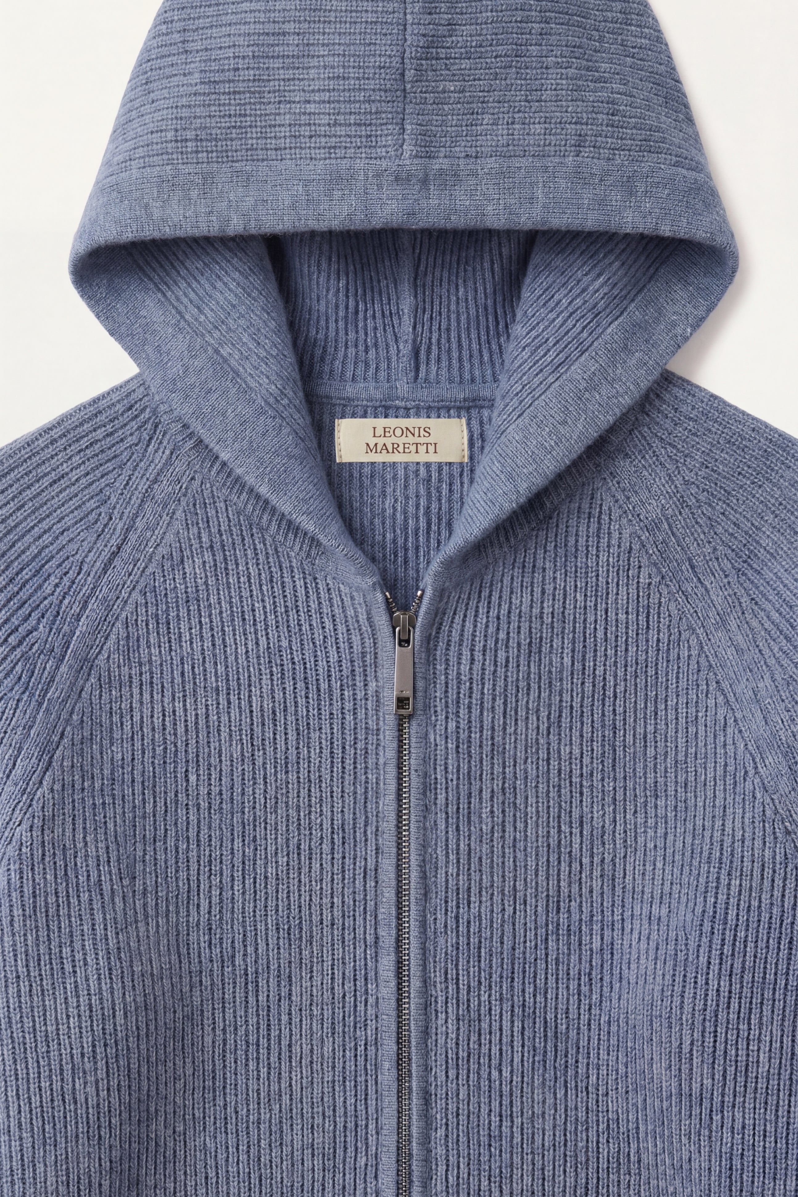Amalfi Merino Hooded Sweater Light Blue