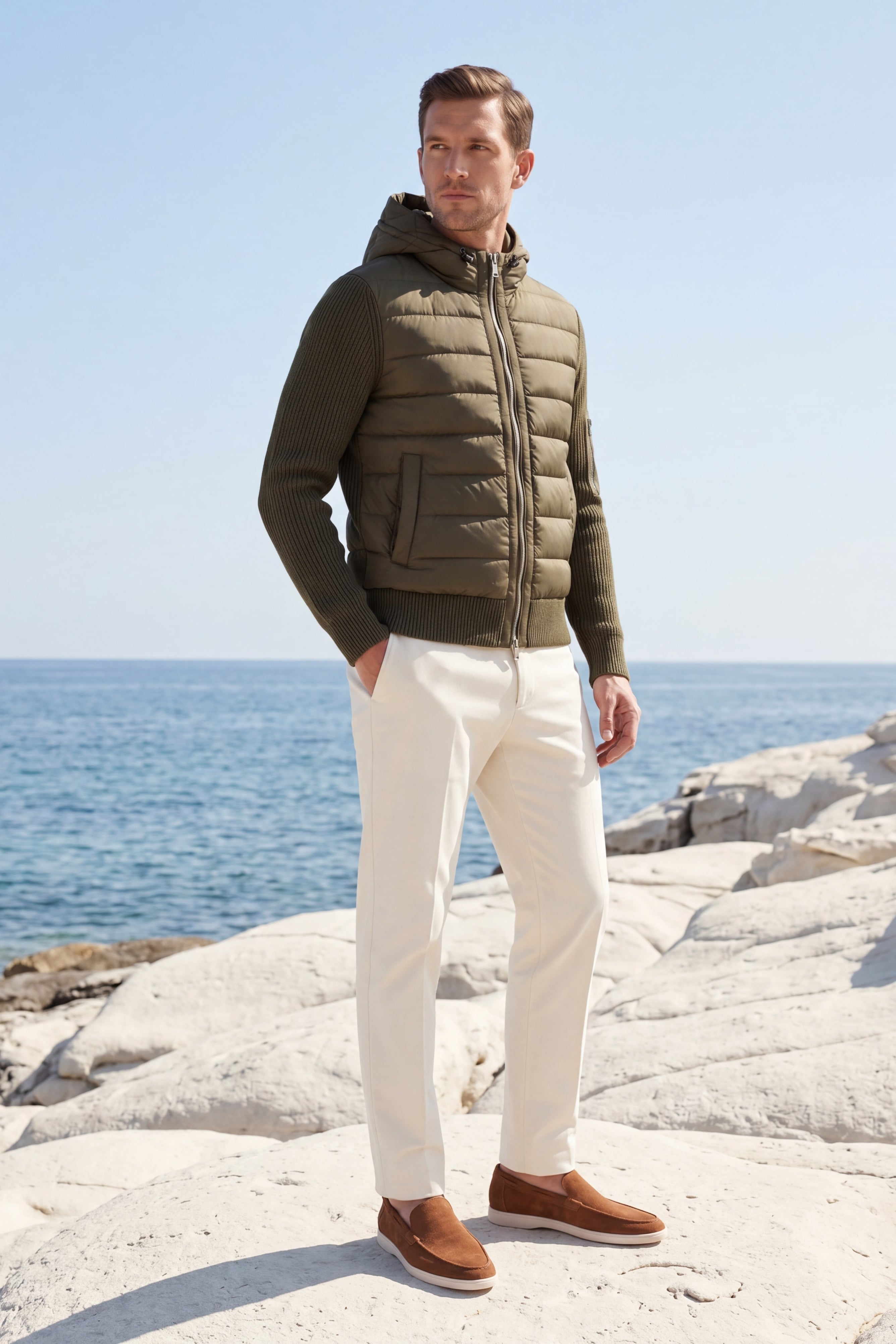 Valmero Hybrid Zip Jacket Green