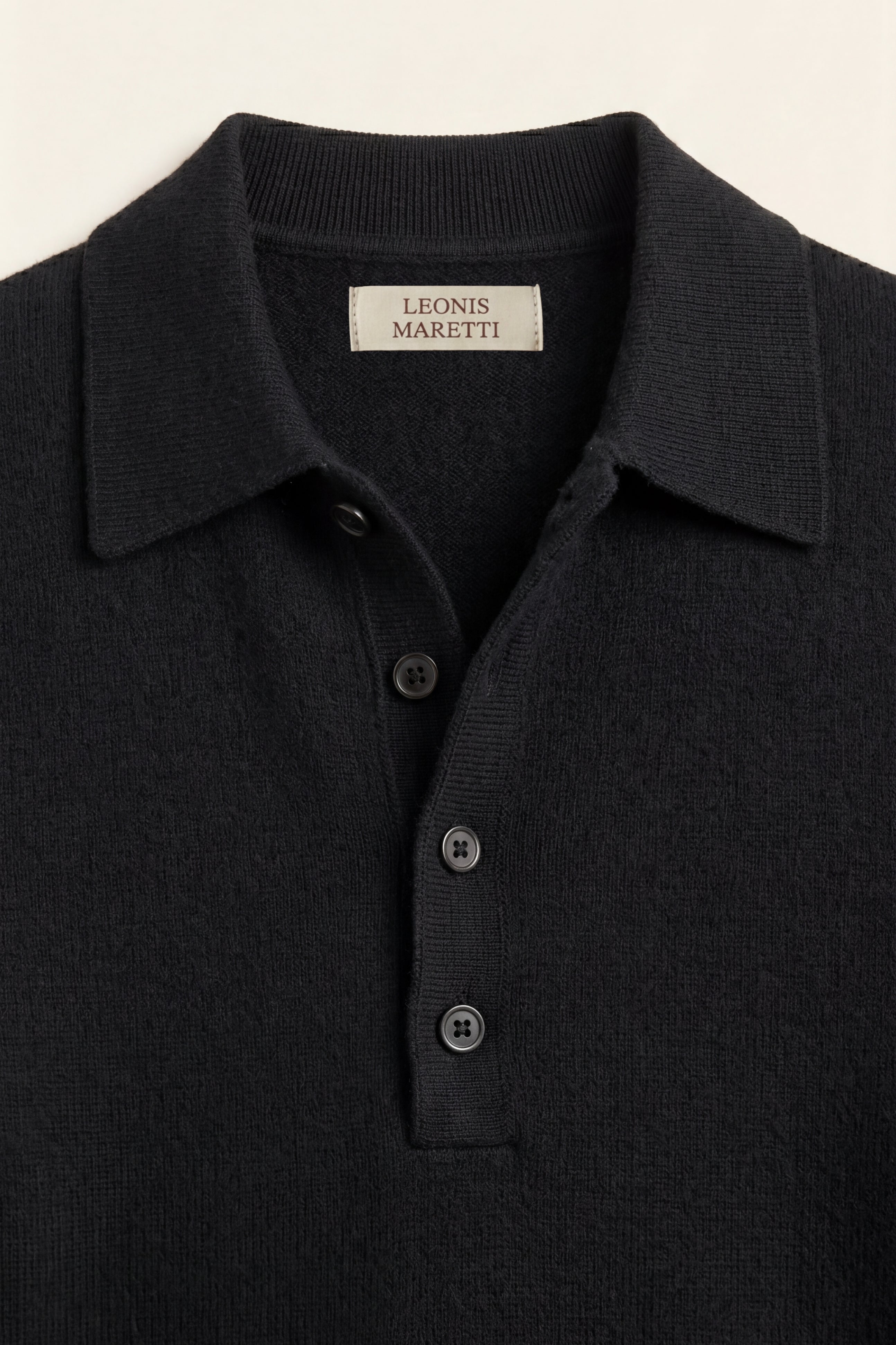 Alessandro Merino Polo Knit Black
