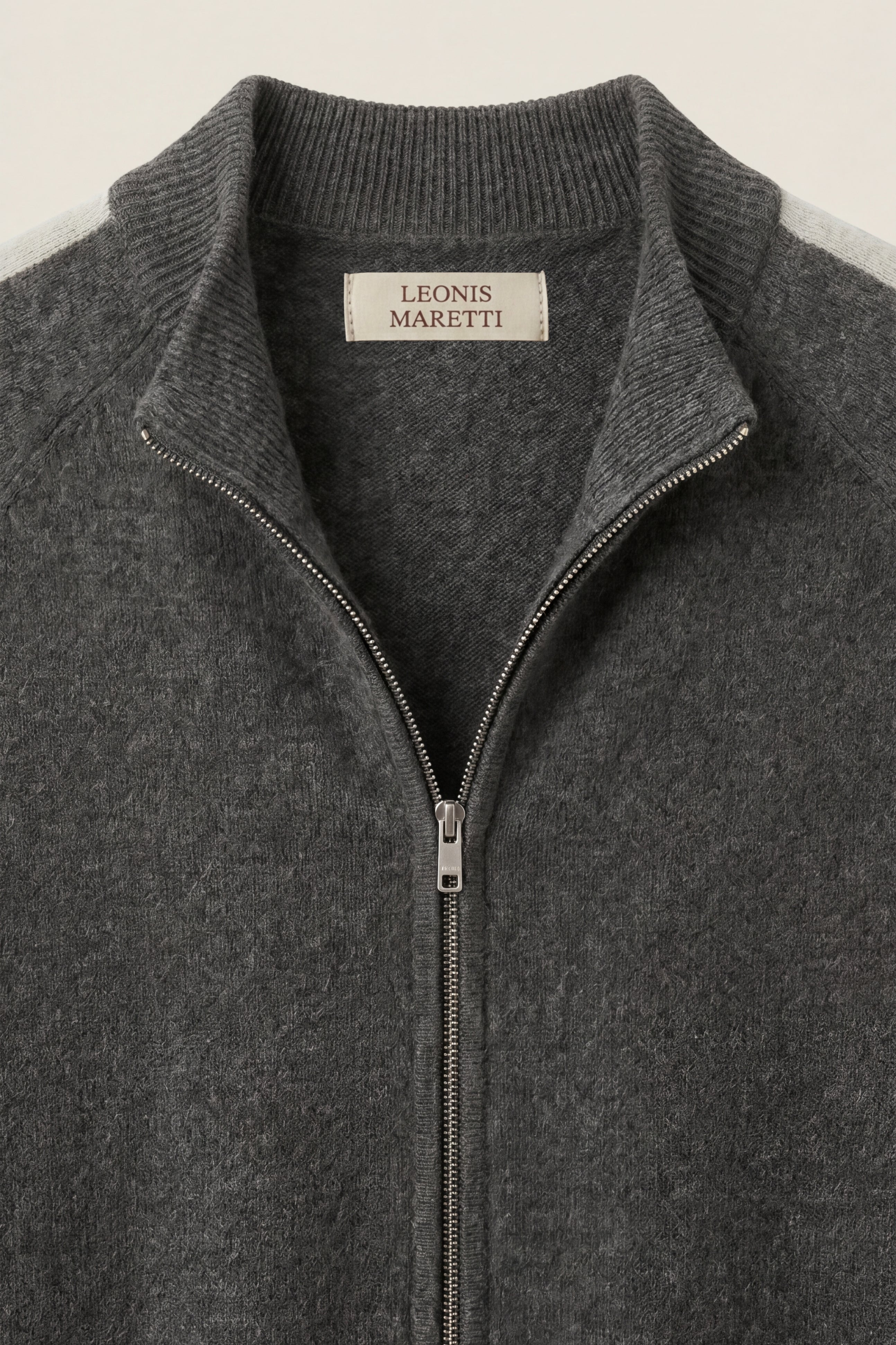 Lorenti Cashmere Zip Knit Dark Grey