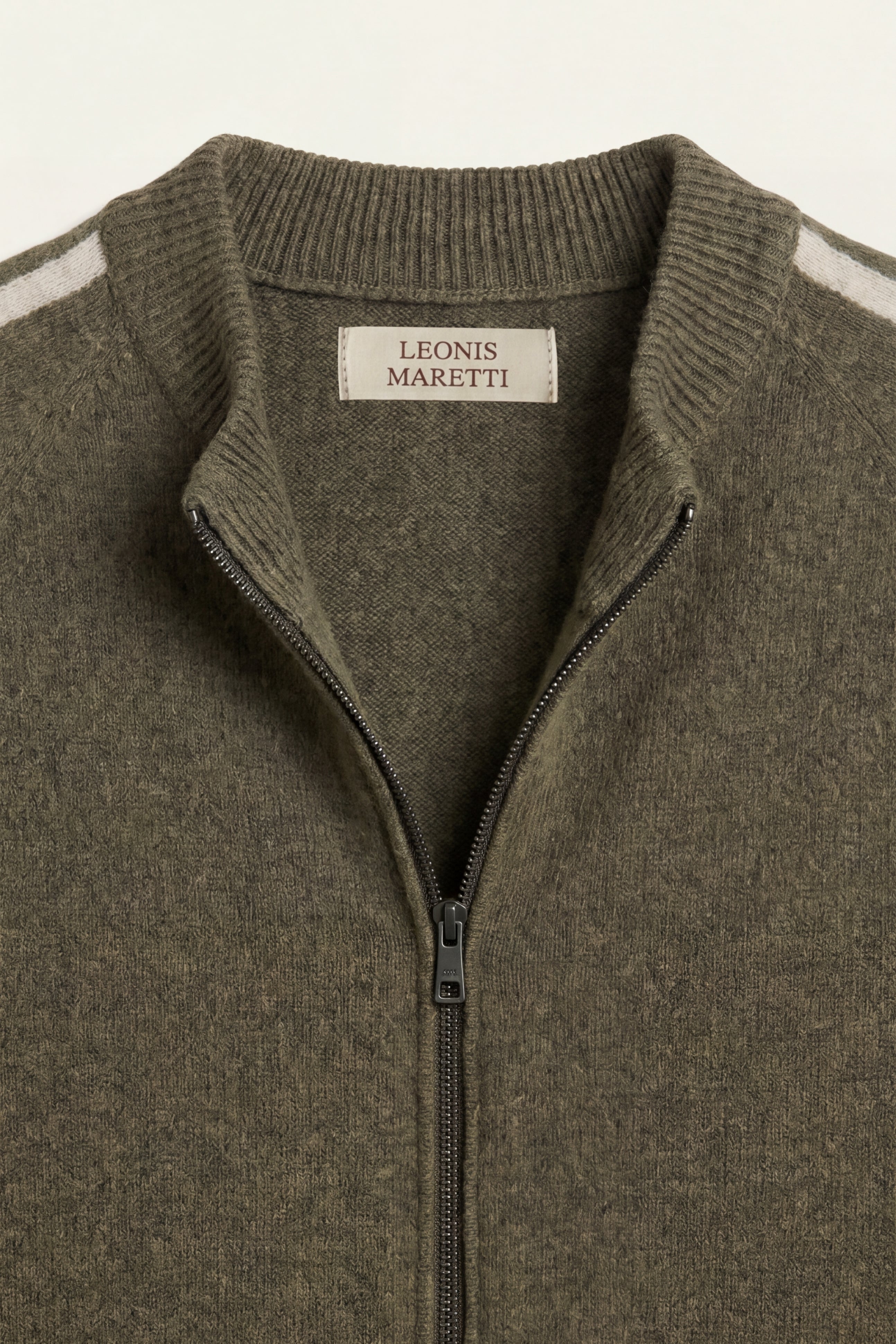 Lorenti Cashmere Zip Knit Olive