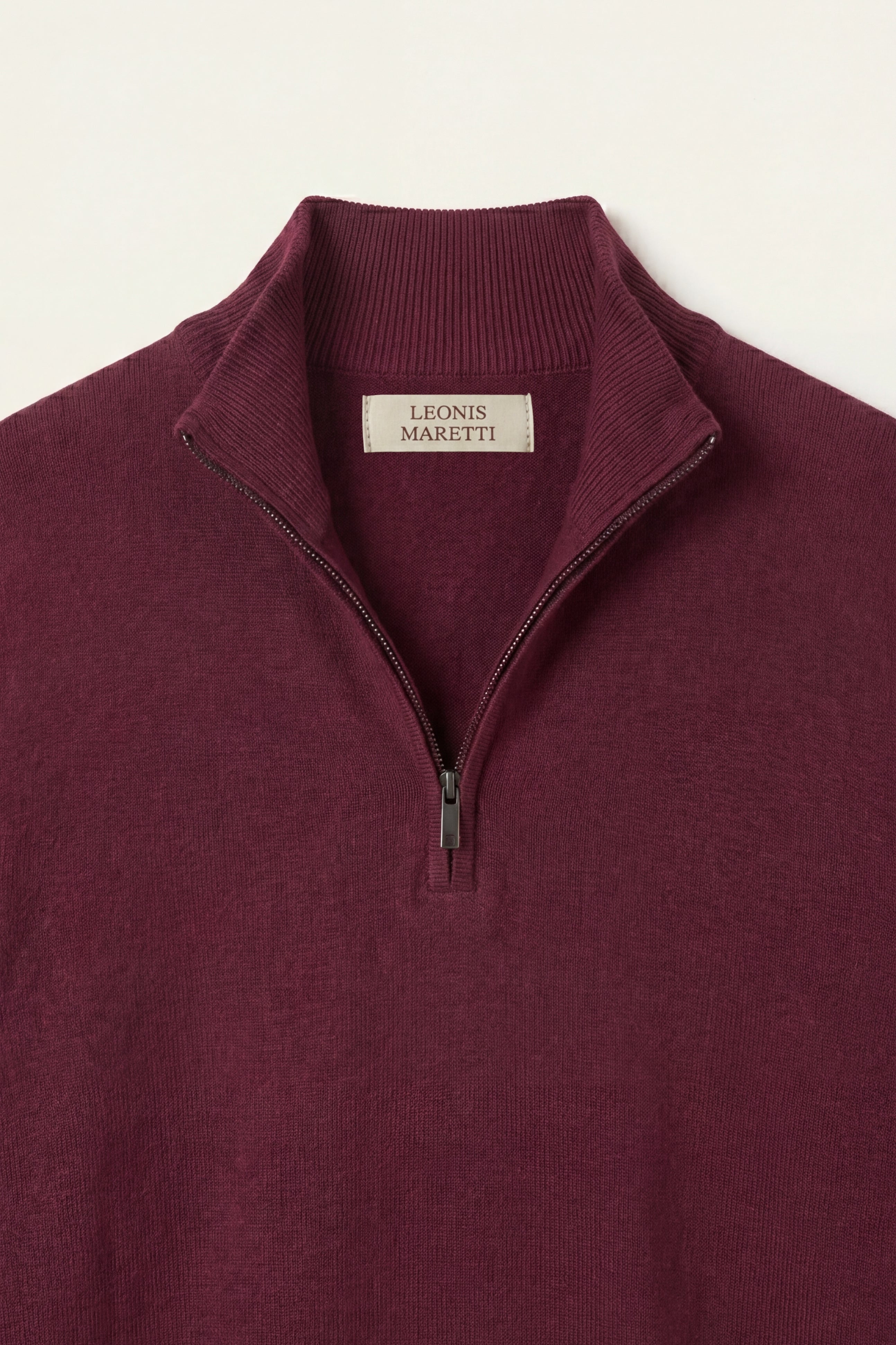 Arlino Quarter Zip Knit Wine Red