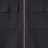 Orvello Dual-Zip Wool Cardigan Dark Grey