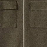 Orvello Dual-Zip Wool Cardigan Army Green
