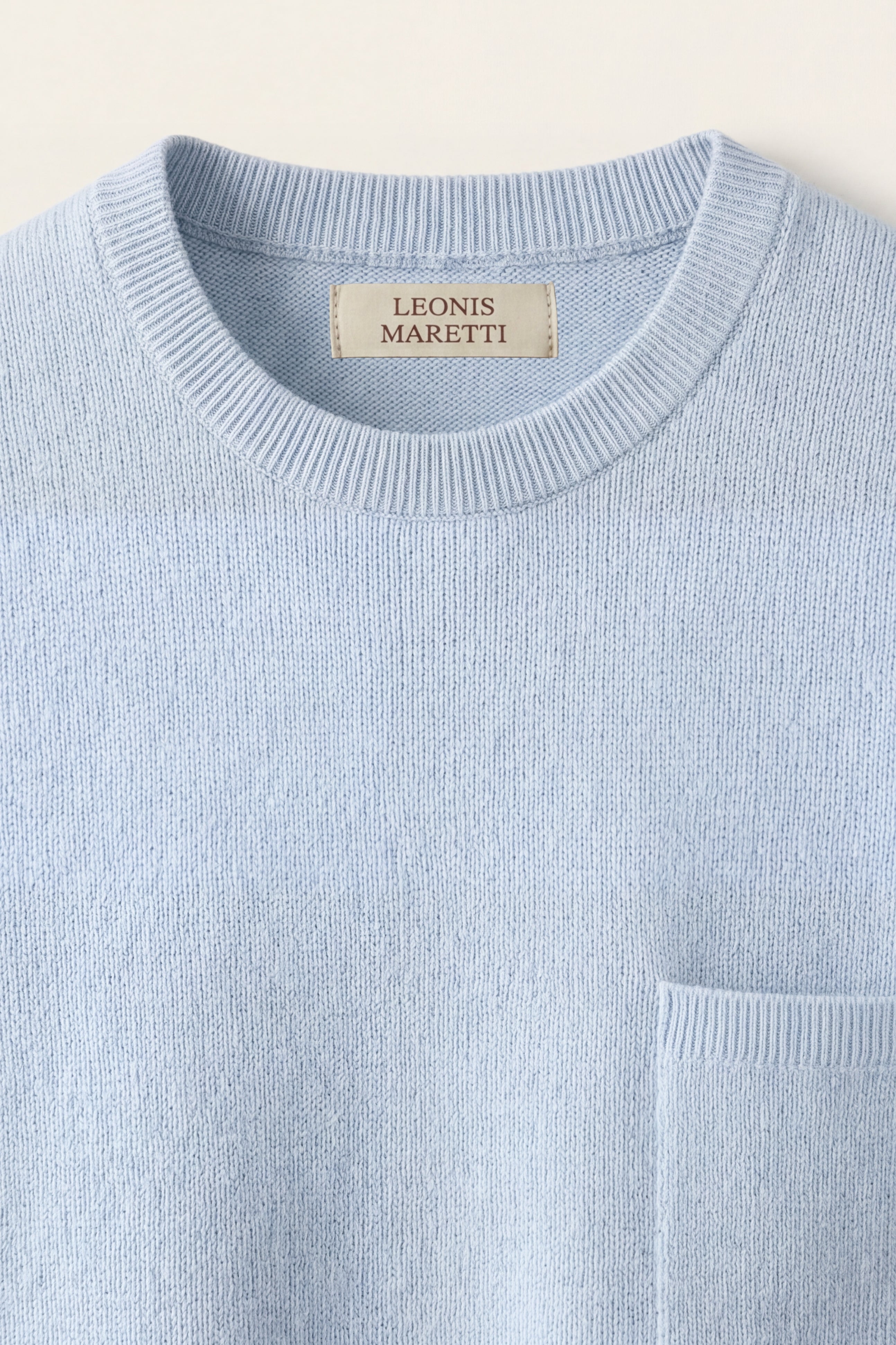 Nerio Extra-Fine Crew Vest Light Blue
