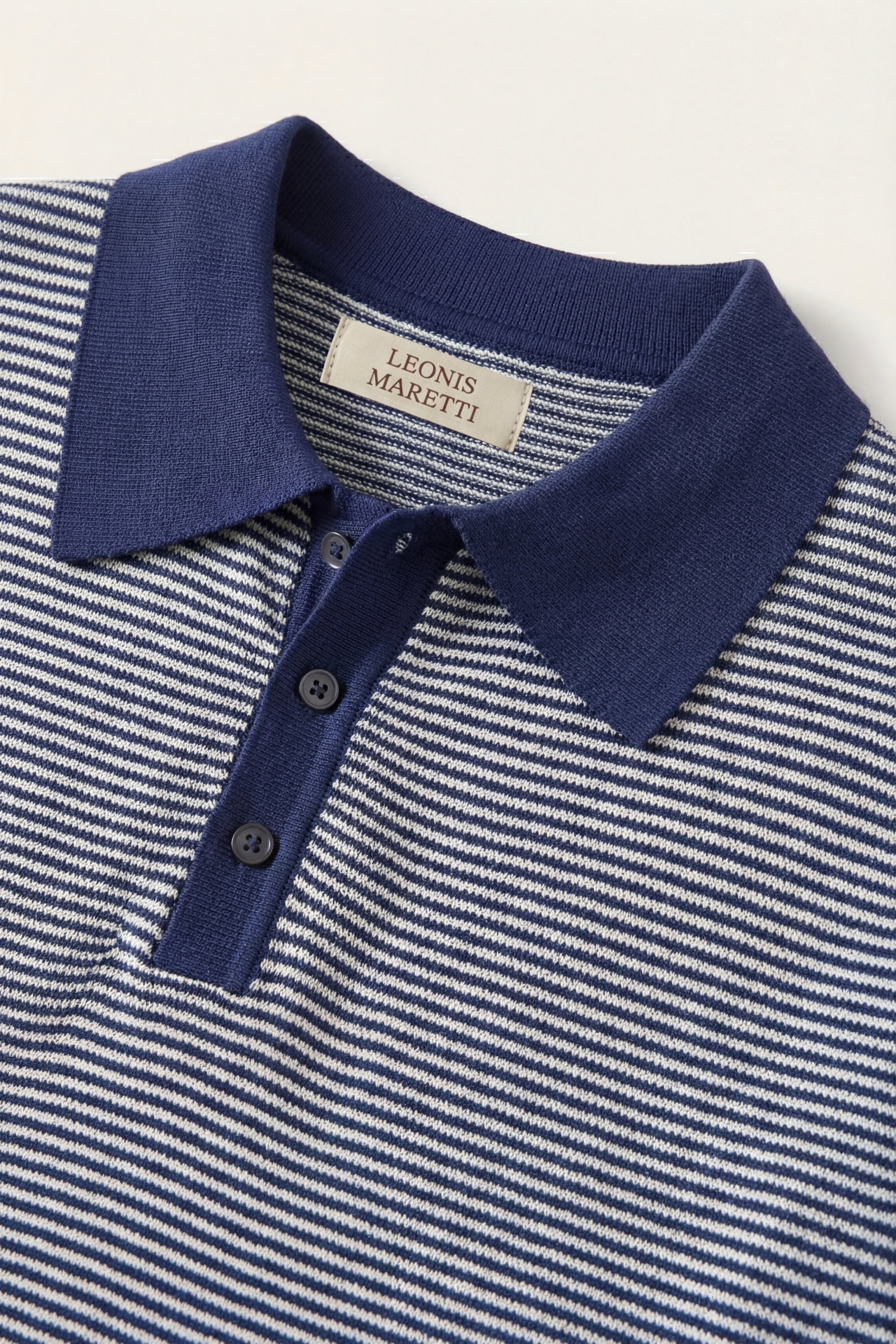 Ravino Panelled Knit Polo Dark Blue