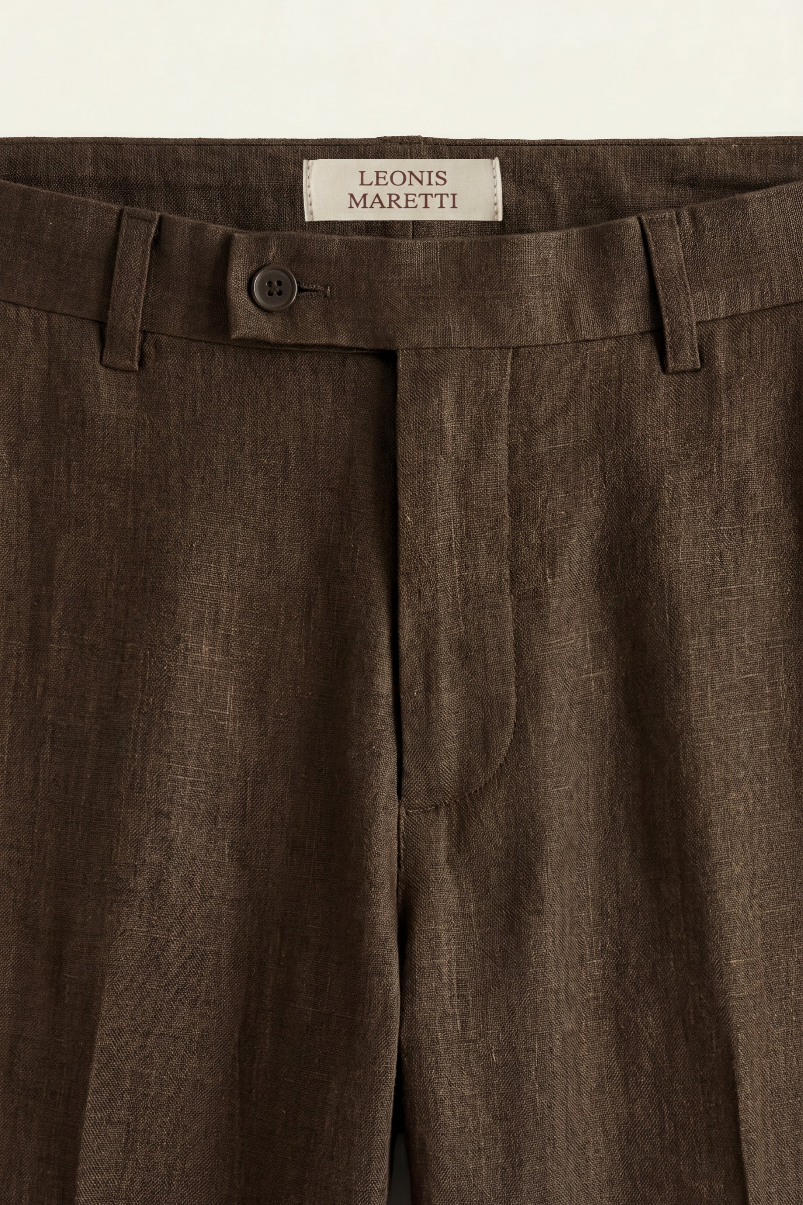 Modena Linen Tailored Trousers Brown