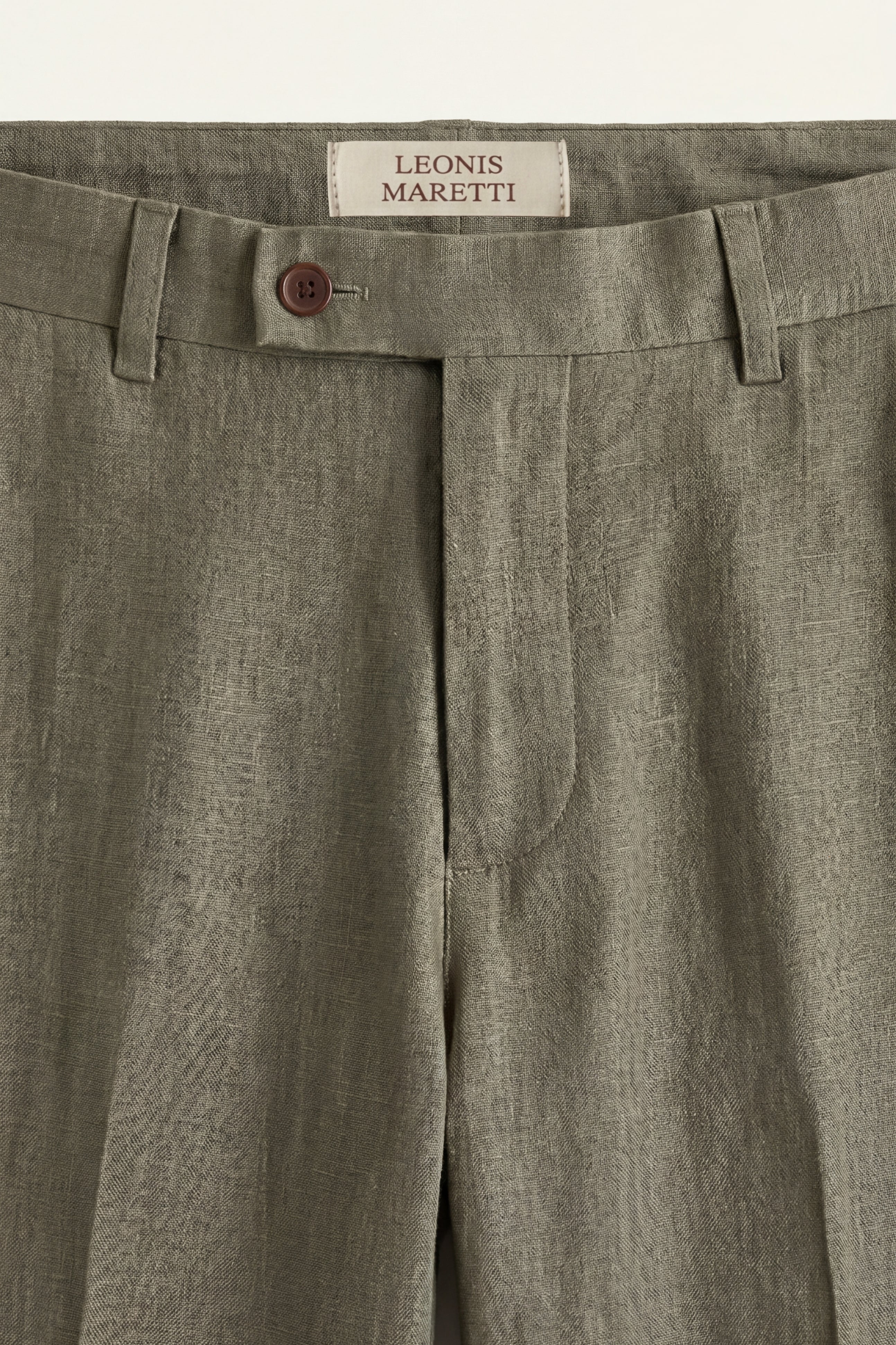 Modena Linen Tailored Trousers Sage