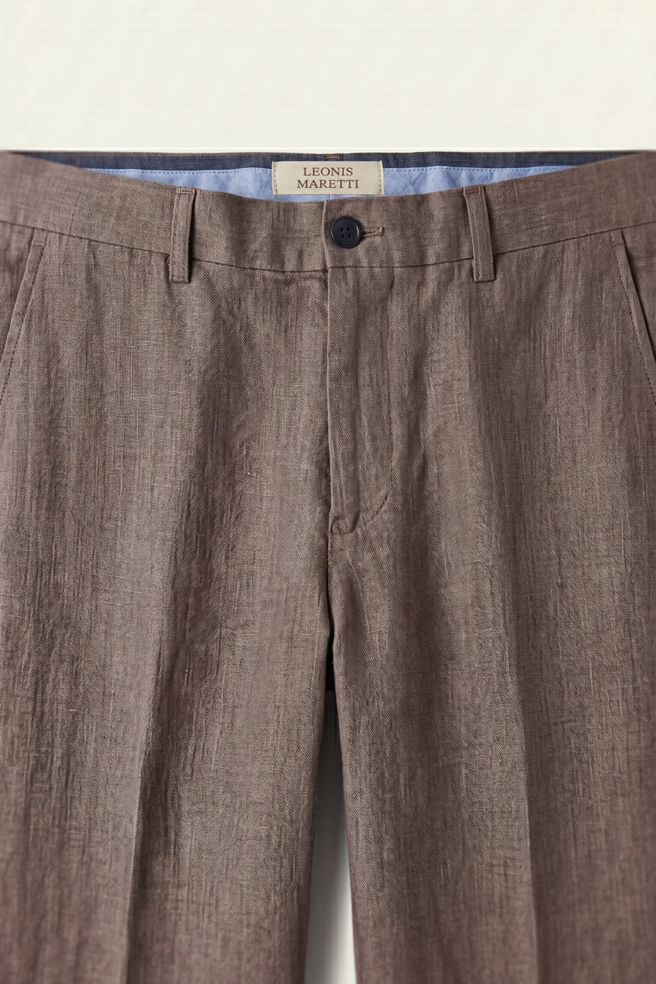 Cortona Linen Straight Trousers Taupe