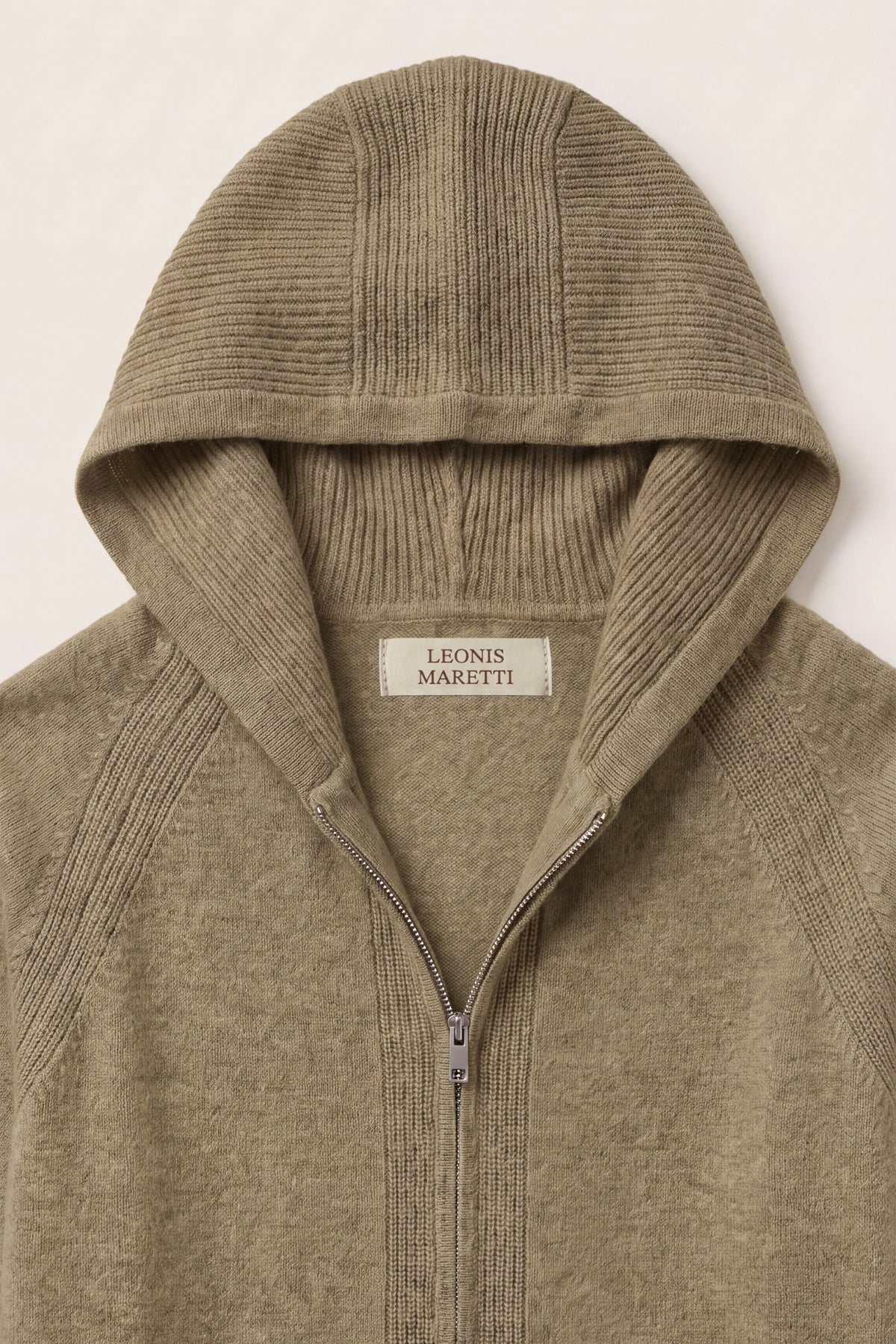 Fermo Cashmere Zipped Hoodie Olive