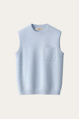 Nerio Extra-Fine Crew Vest Light Blue