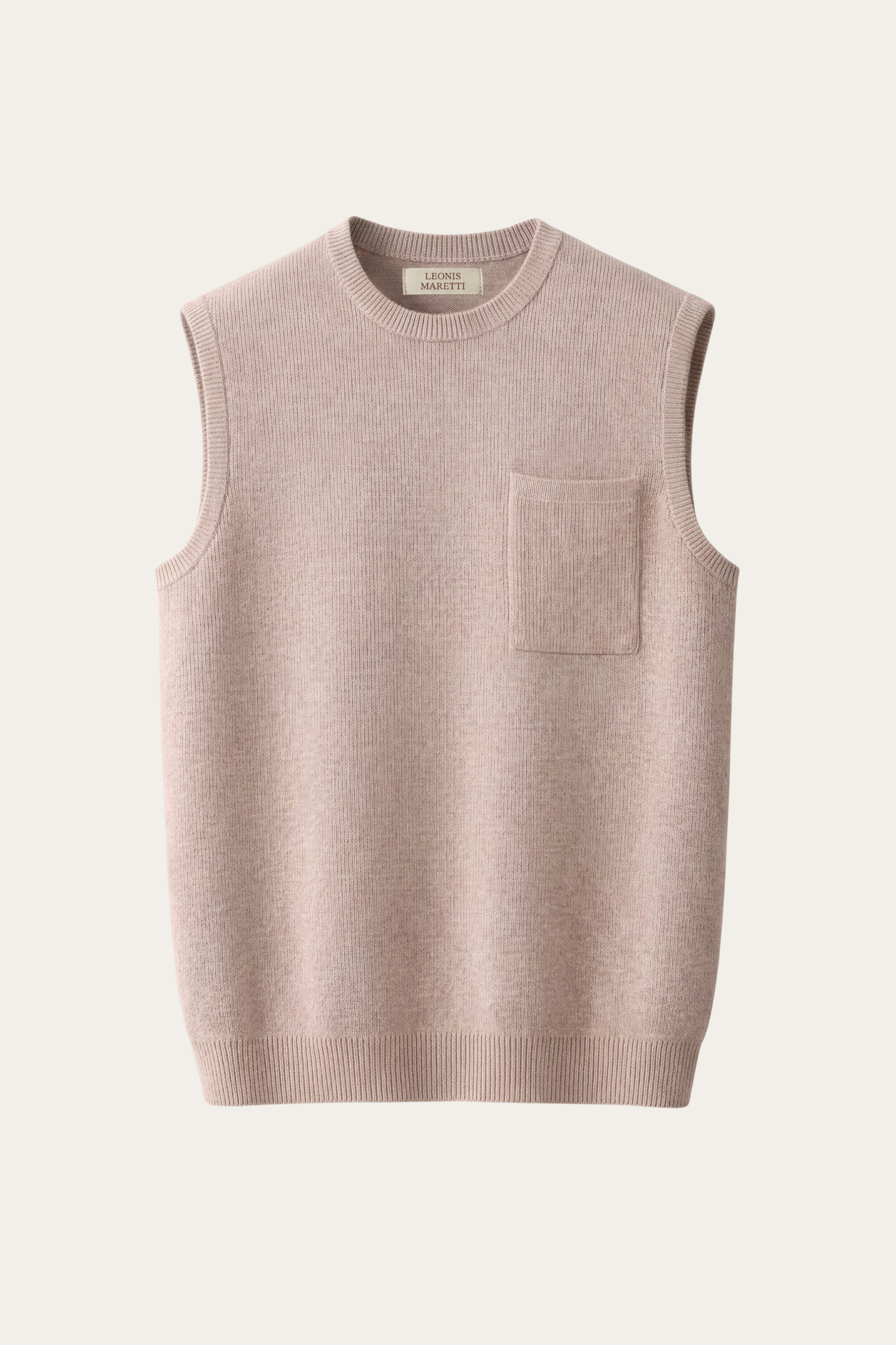Nerio Extra-Fine Crew Vest Beige