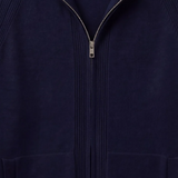 Fermo Cashmere Zipped Hoodie Navy