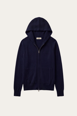 Fermo Cashmere Zipped Hoodie Navy