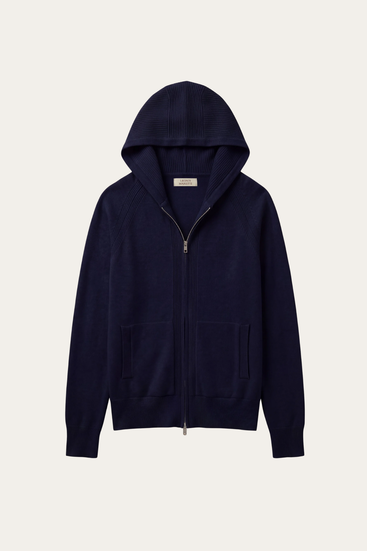 Fermo Cashmere Zipped Hoodie Navy