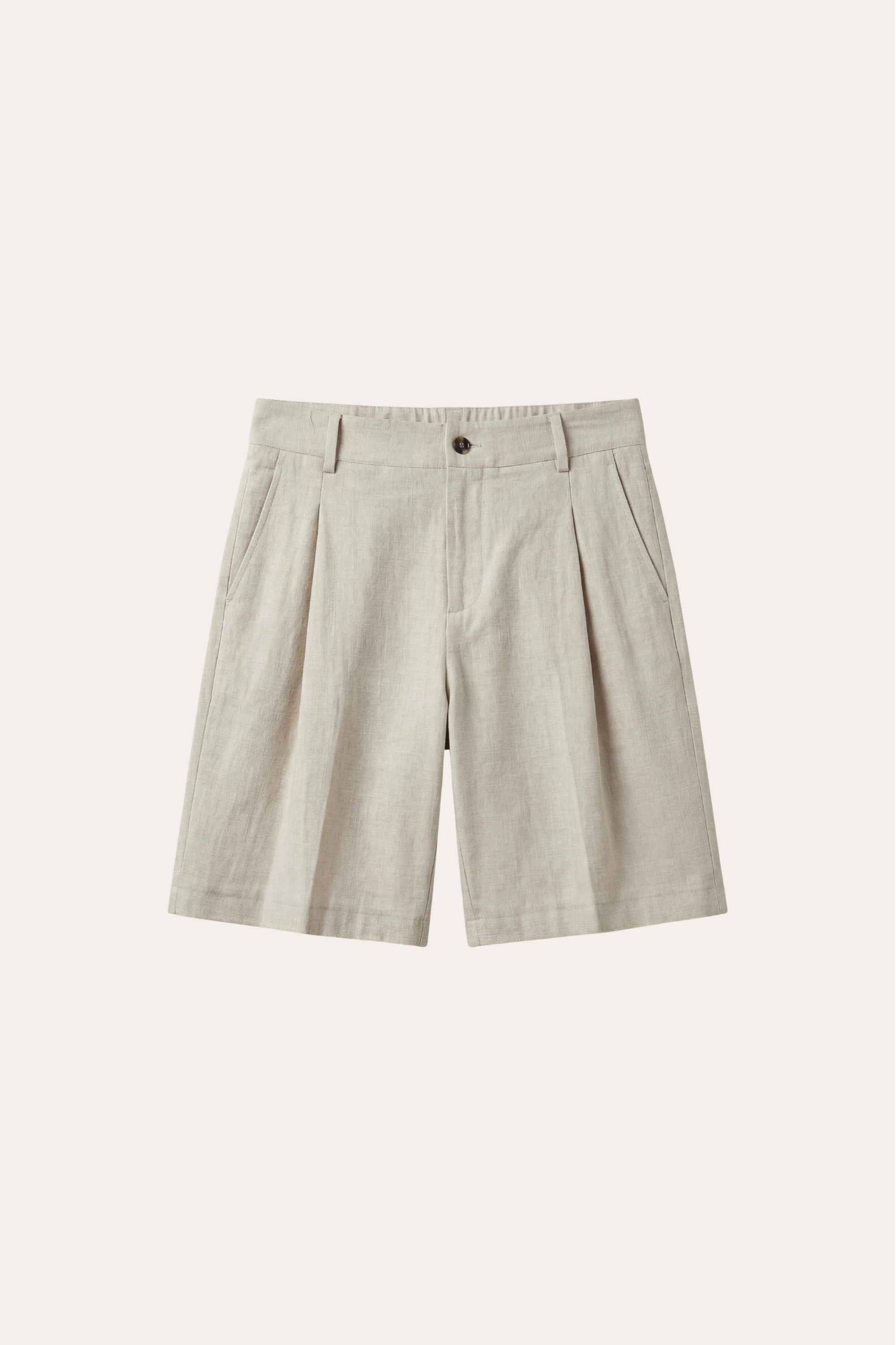 Orvieto Linen Pleated Shorts Light Beige