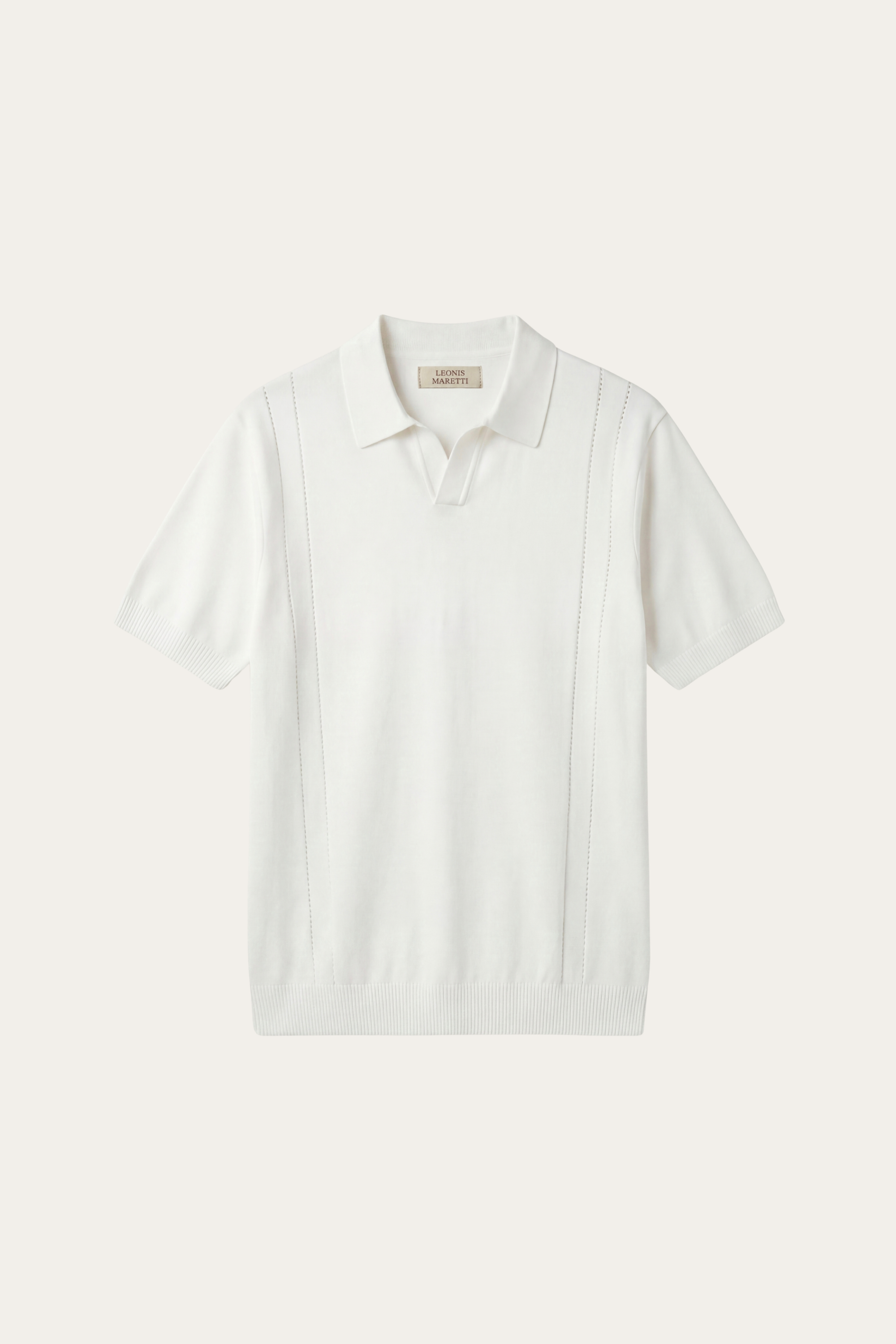 Lucera Structured Knit Polo White