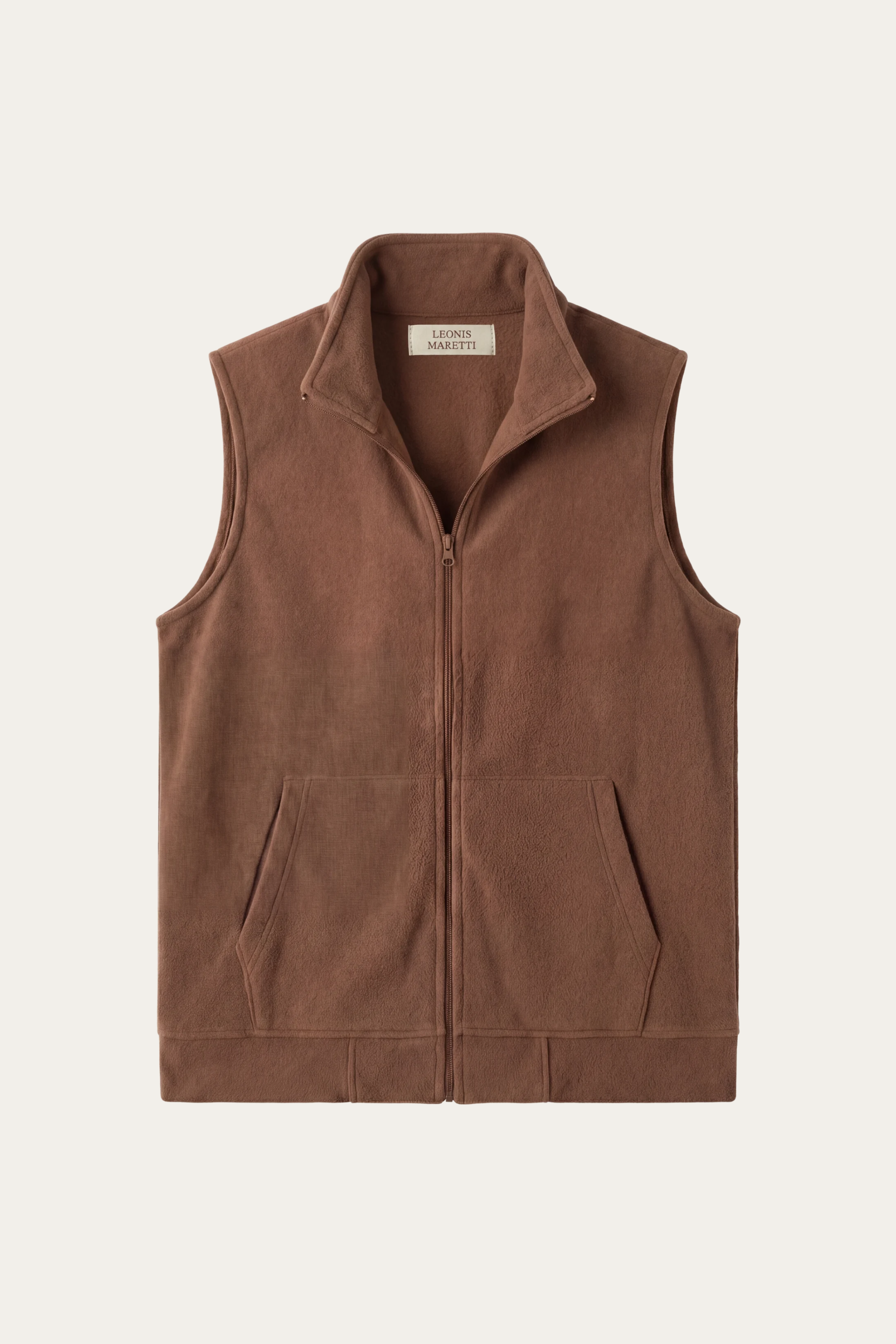 Bormio Zip Fleece Vest Brown