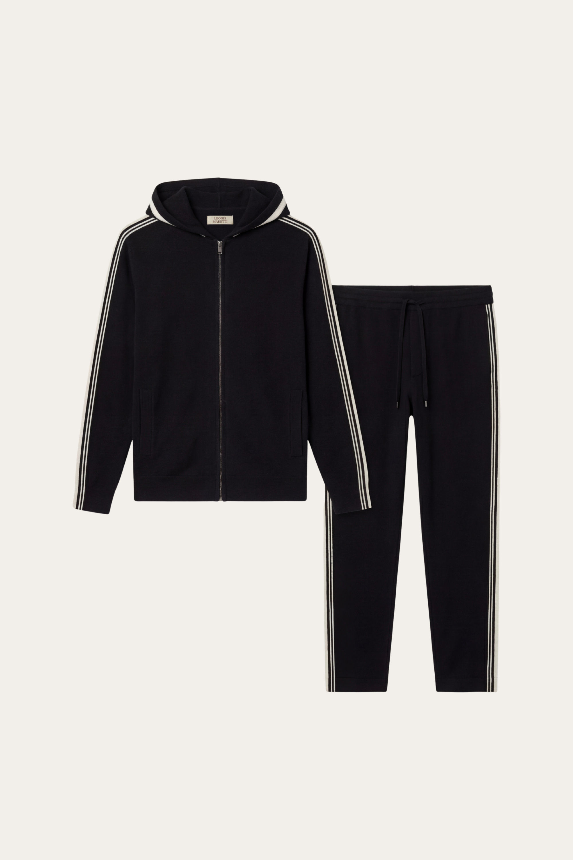 Giancarlo Hooded Zip Set Black