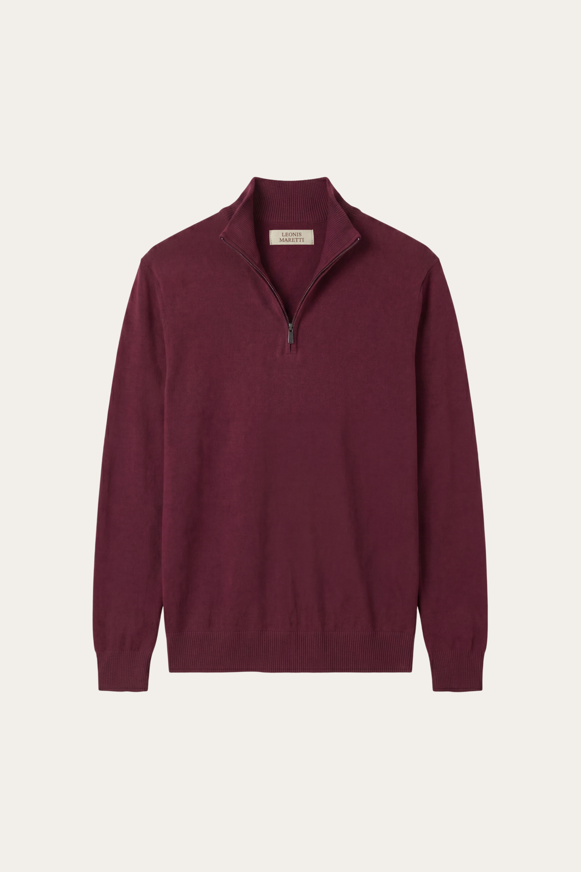 Arlino Quarter Zip Knit Wine Red