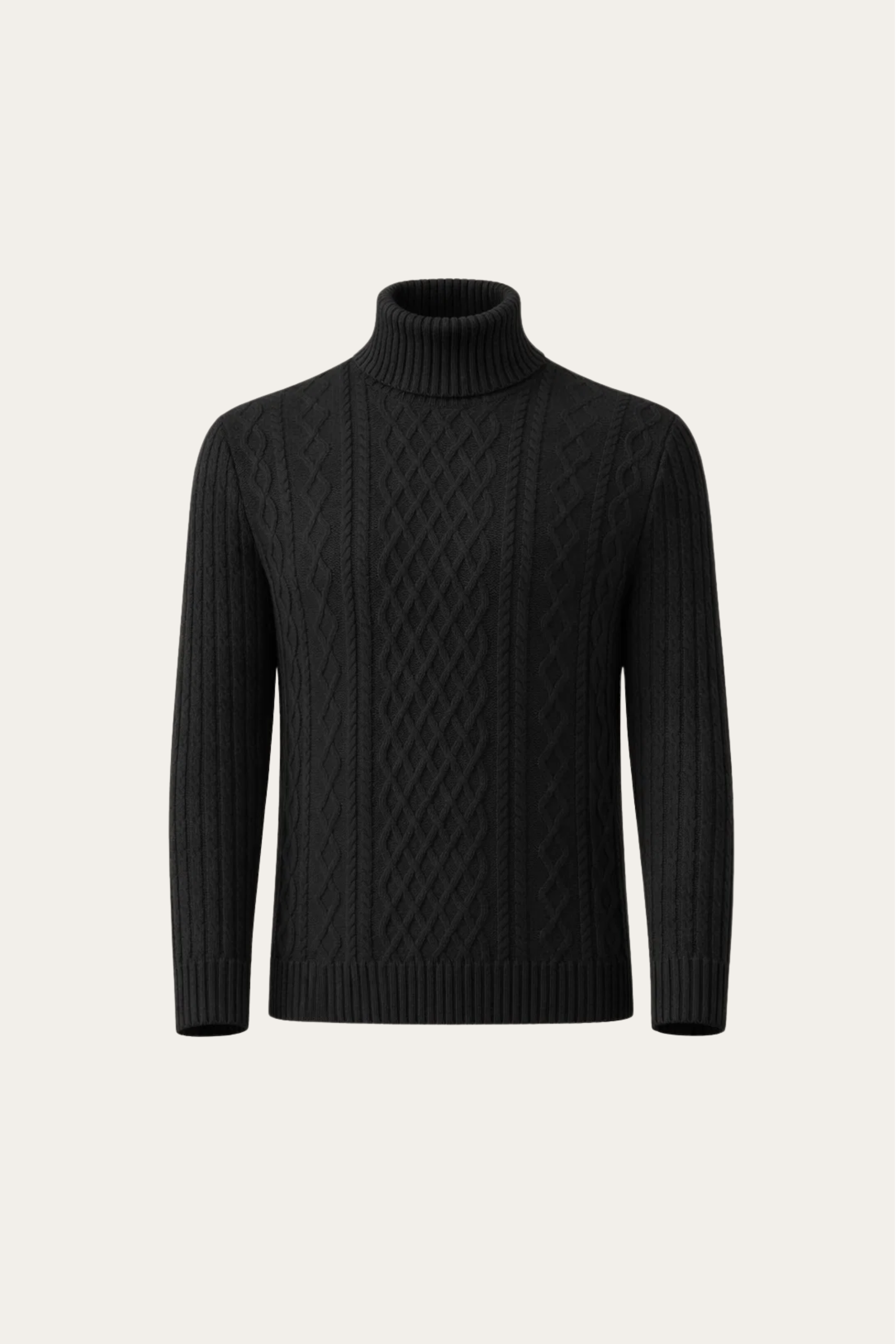 Giuseppe Merino Cable Turtleneck Black