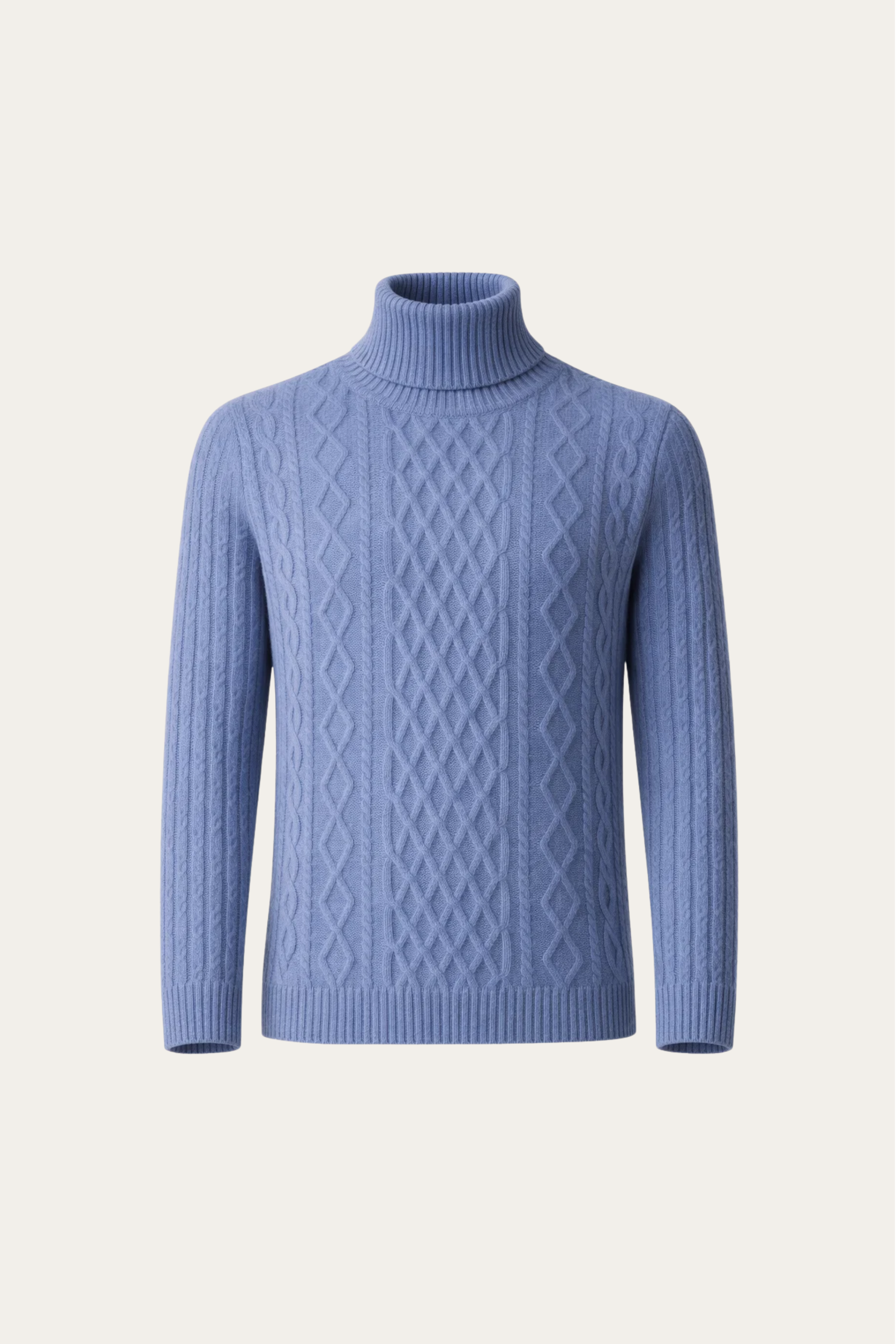 Giuseppe Merino Cable Turtleneck Blue