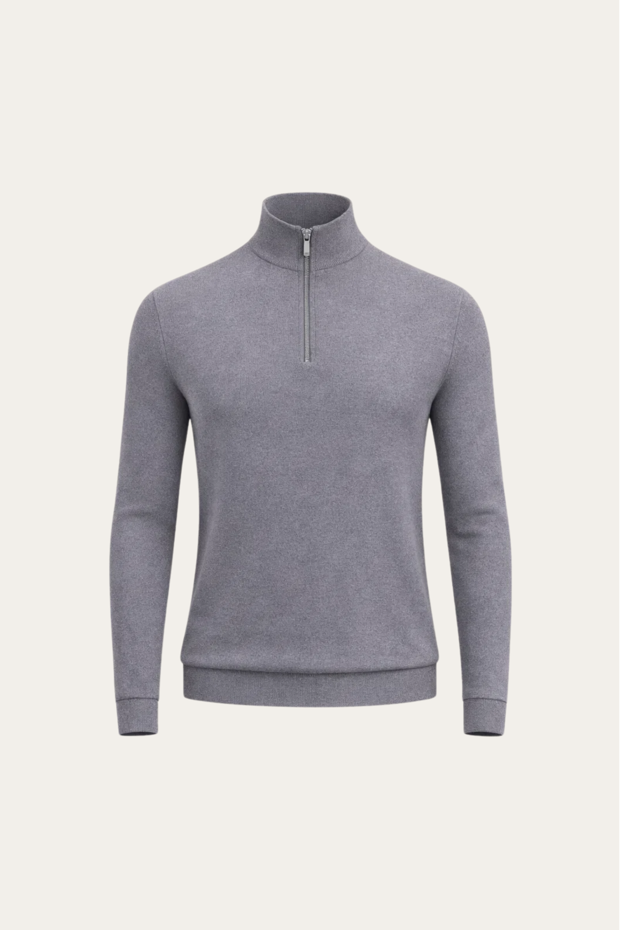 Angelo Quarter-Zip Knit Pullover Dark Grey