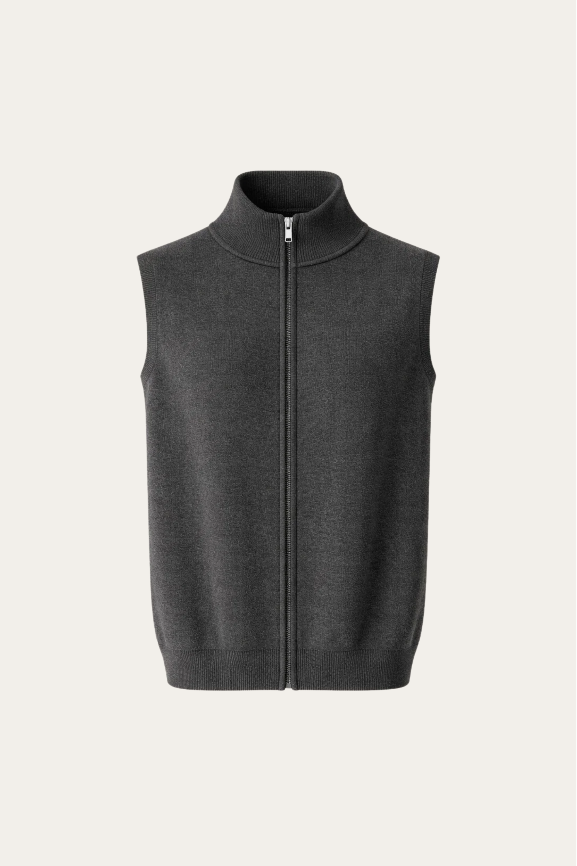 Alberto Merino Zip Vest Dark Grey