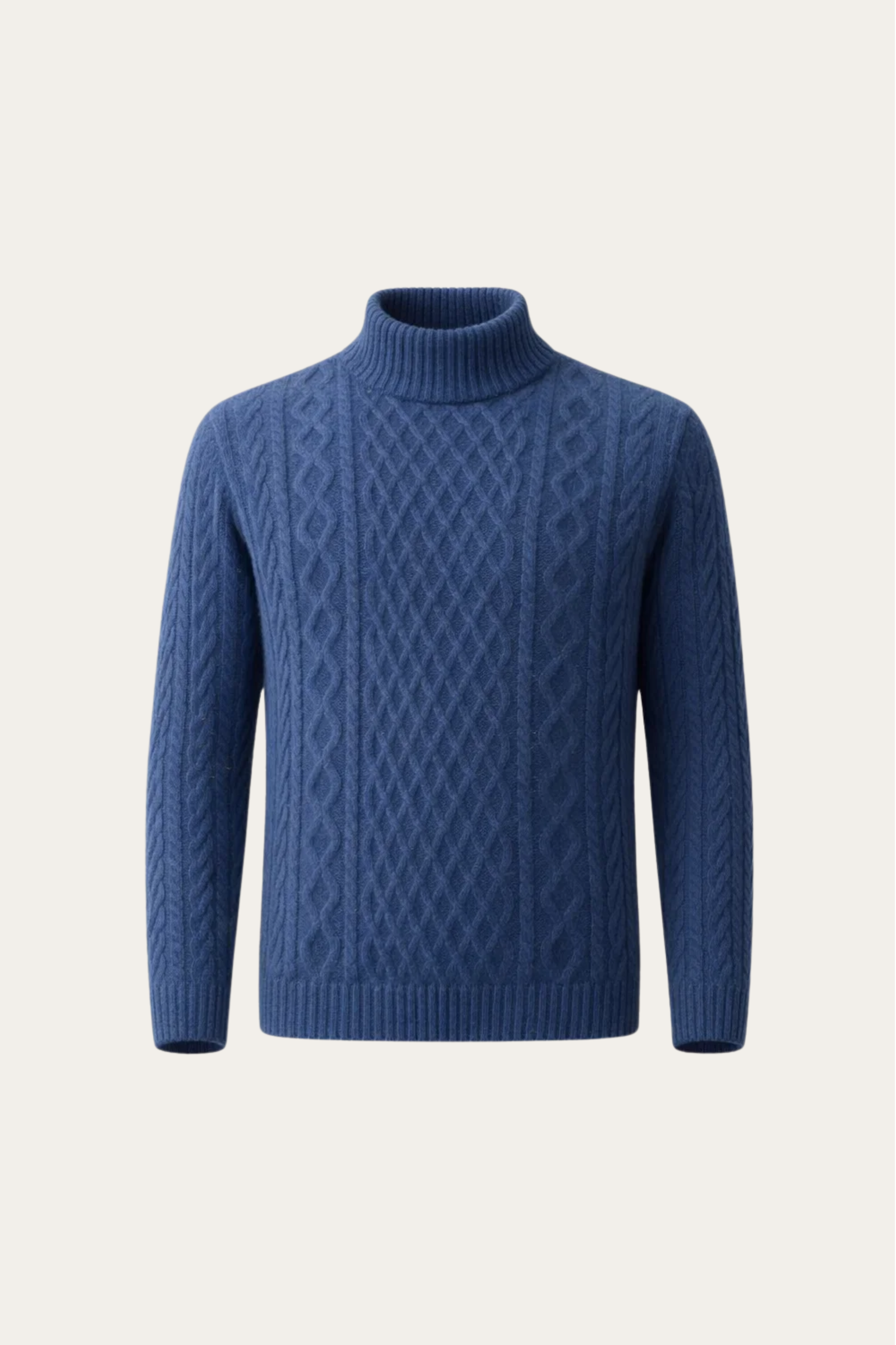 Giuseppe Merino Cable Turtleneck Navy Blue