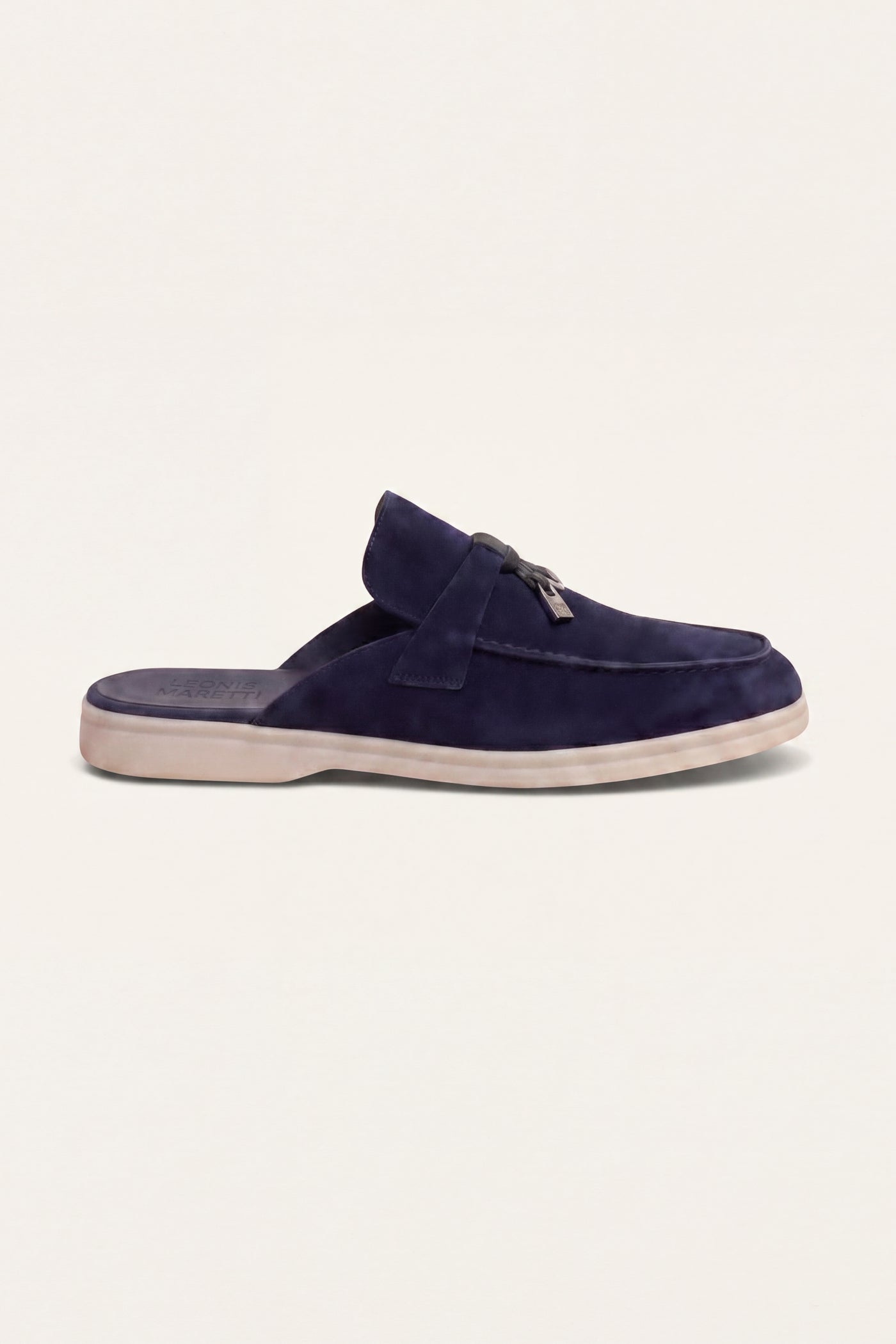 Maretti Buckle Mule Navy Blue