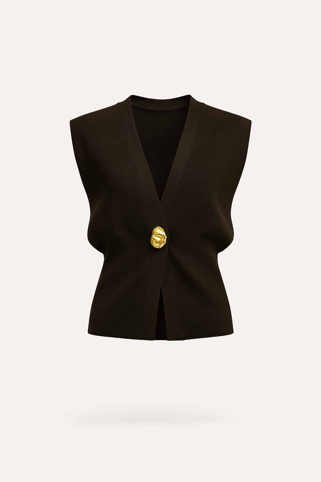Gilet pull-over à col en V boutonné
