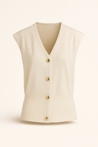 Gilet asymétrique en tricot à double sens