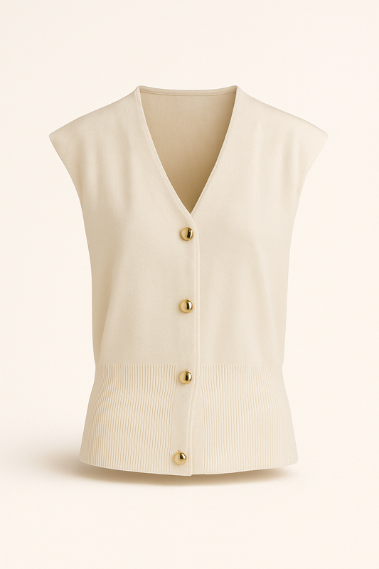 Gilet asymétrique en tricot à double sens