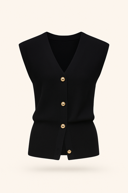Gilet asymétrique en tricot à double sens
