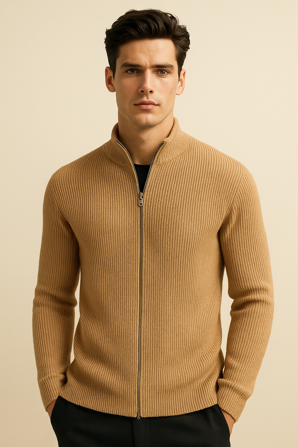Roma Cashmere Cardigan Khaki