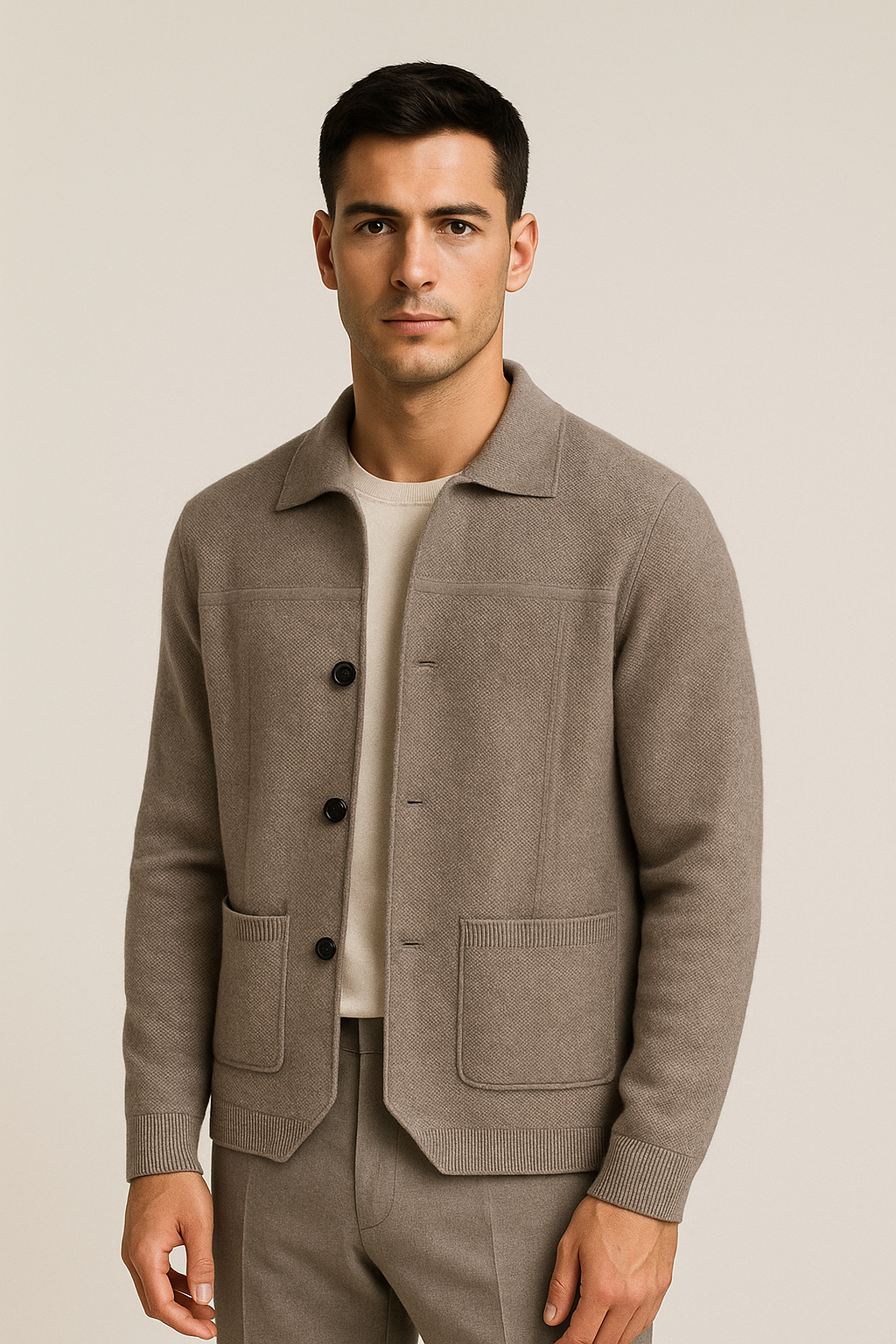 Valero Cashmere Cardigan Grey