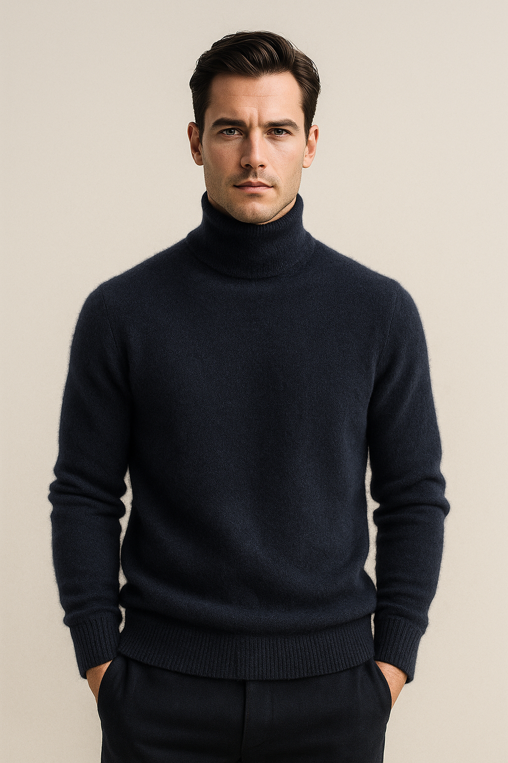 Avenzo Cashmere Turtleneck Navy