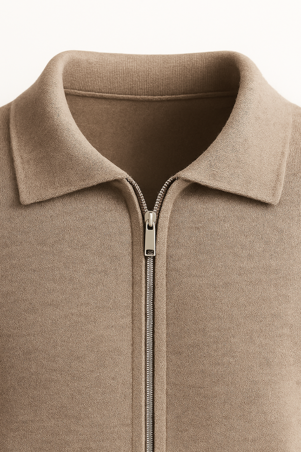 Carvelli Merino Zip Sweater Taupe