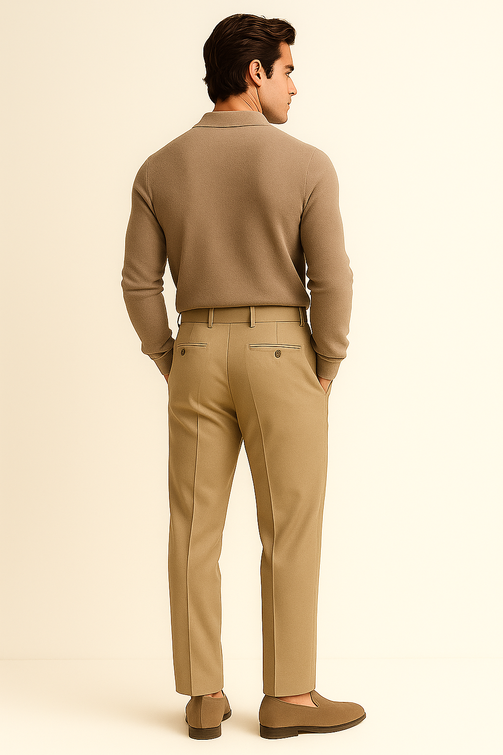 Valenti Gabardine Cotton Pantalon Sand