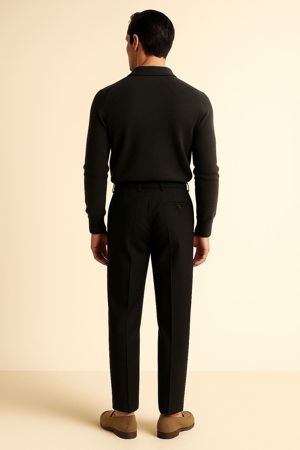 Valenti Gabardine Cotton Pantalon Black