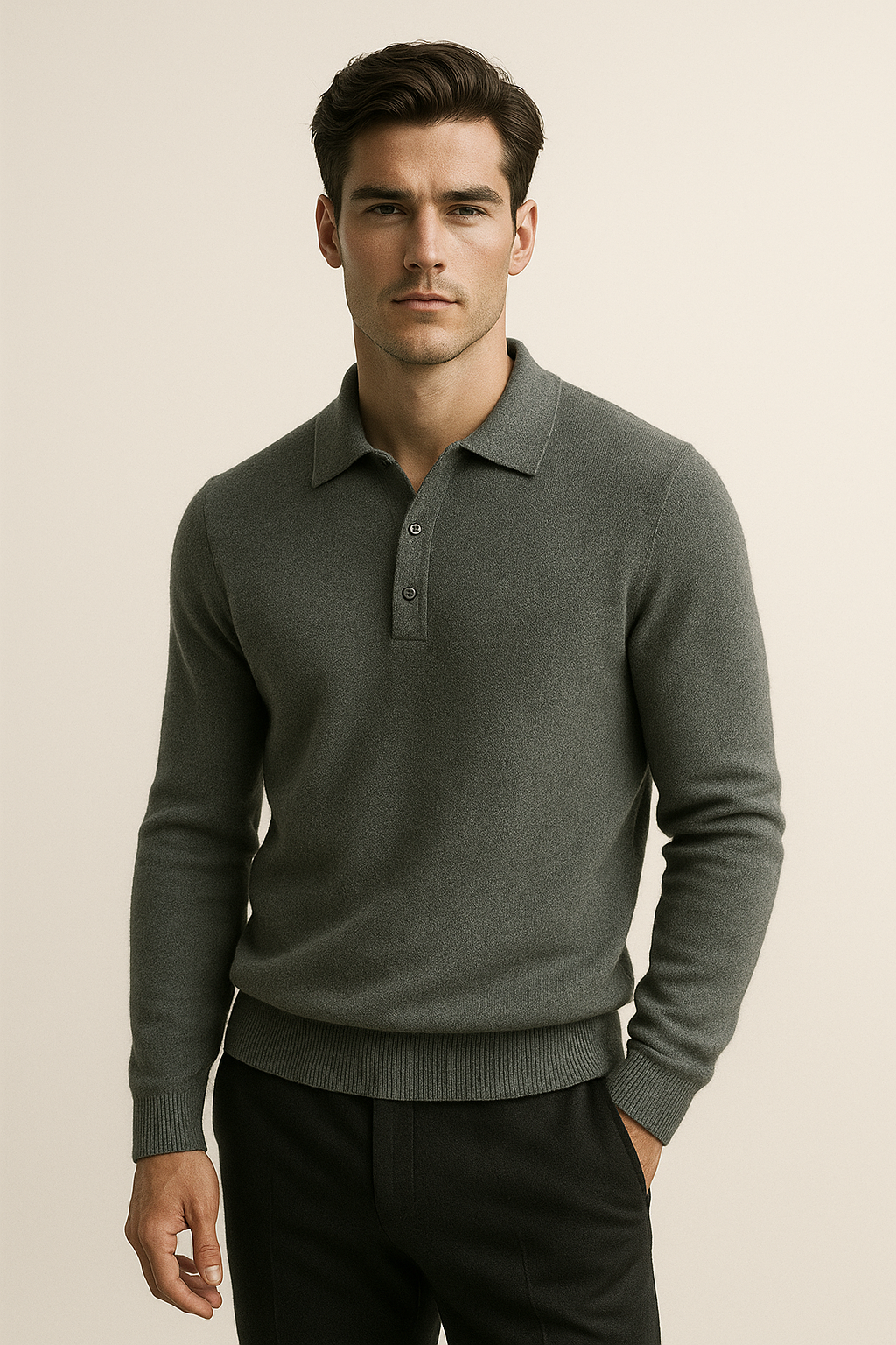 Alessandro Merino Polo Knit Mist Green
