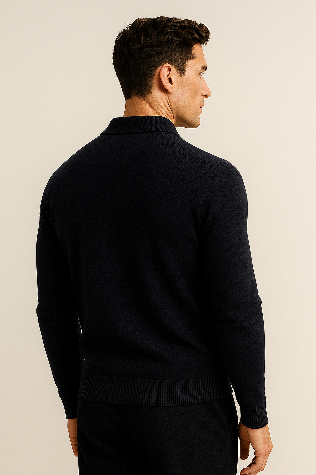 Alessandro Merino Polo Knit Navy