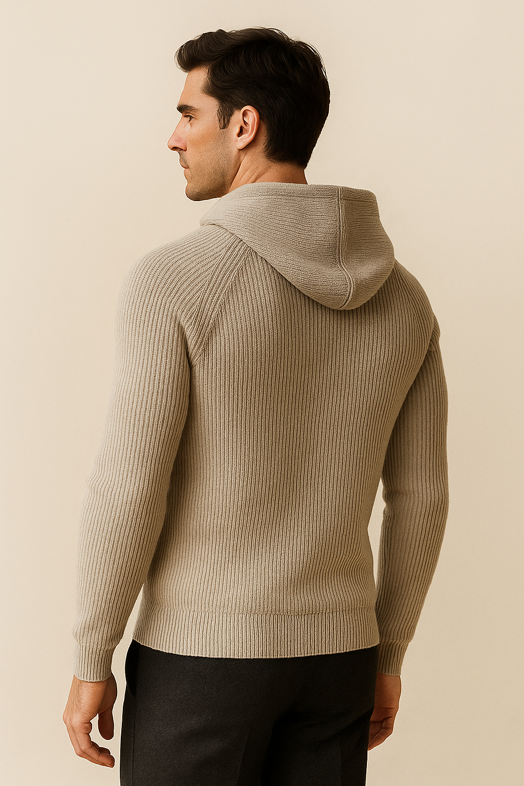 Amalfi Merino Hooded Sweater Grey