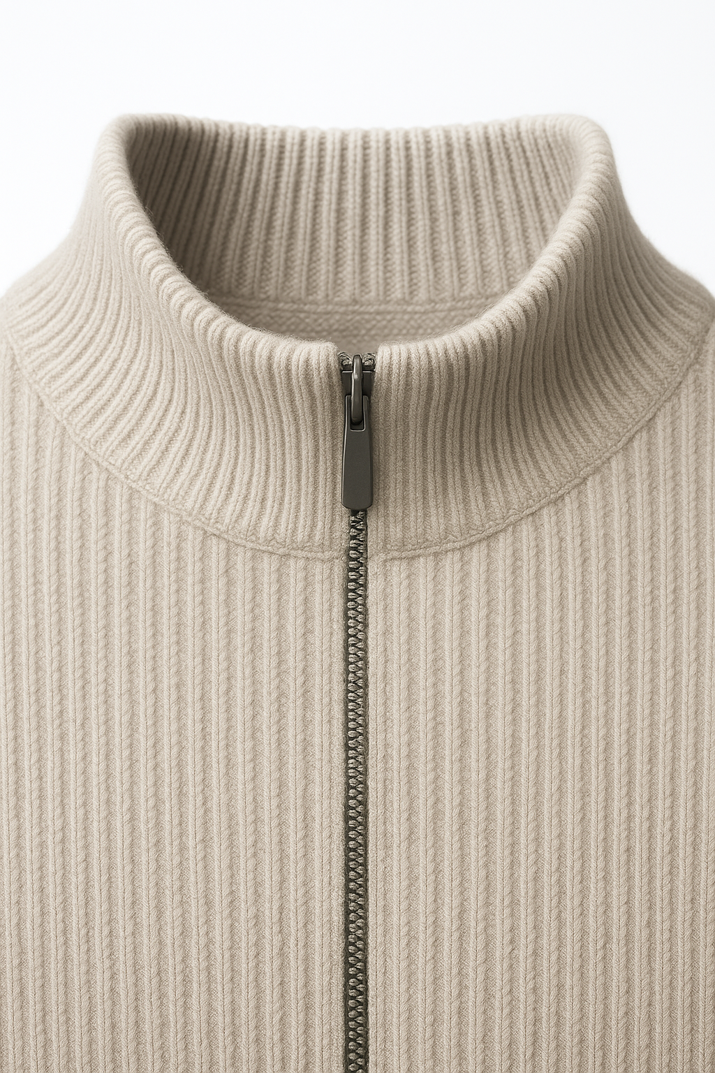 Sestino Merino Zip Knit Grey