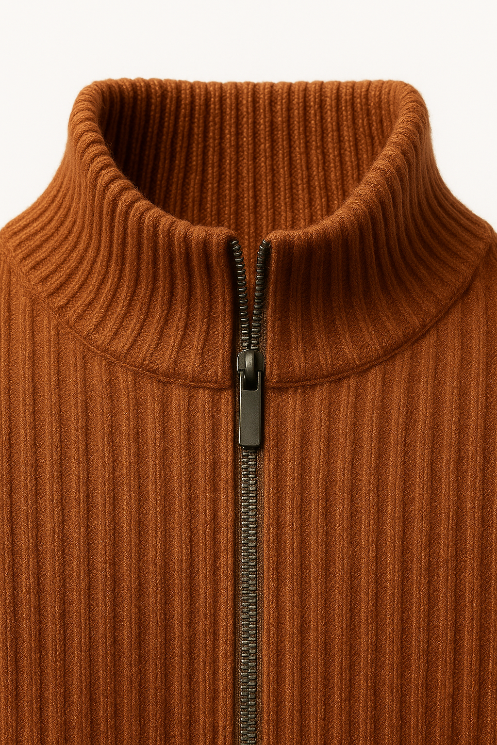 Sestino Merino Zip Knit Terracotta