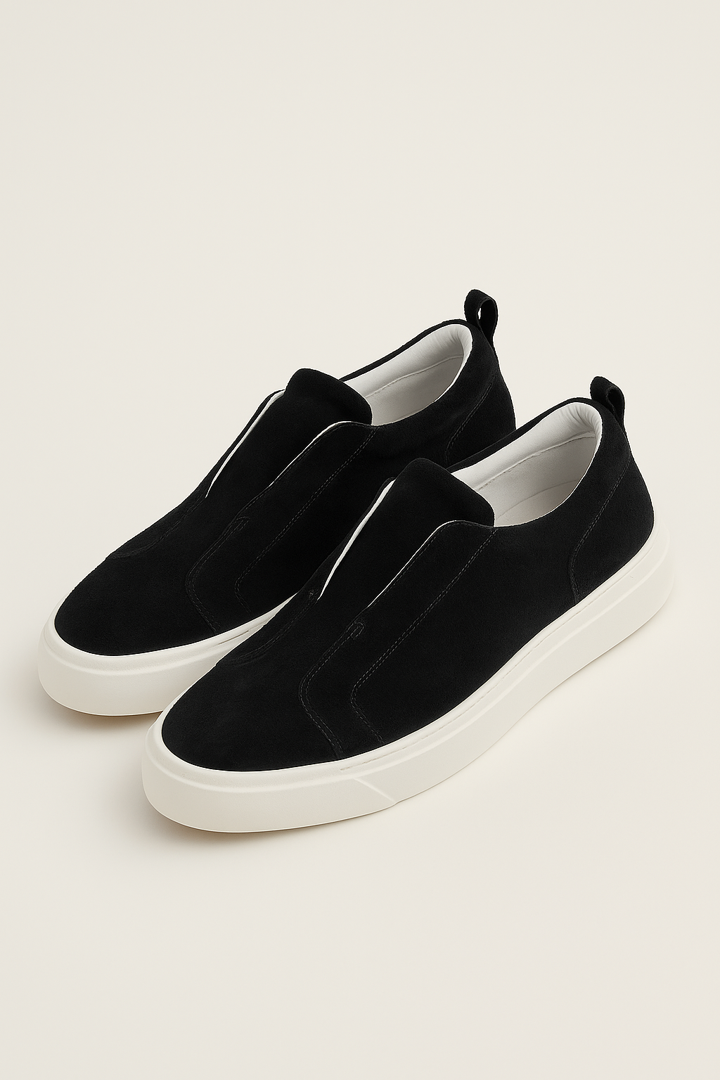 LeoMar V1 Suede Slip-On Black