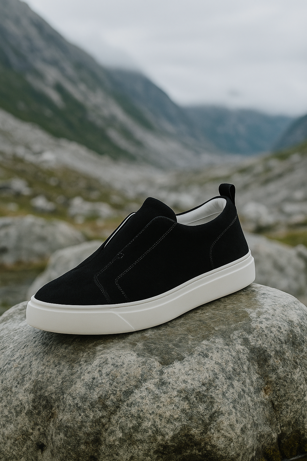 LeoMar V1 Suede Slip-On Black