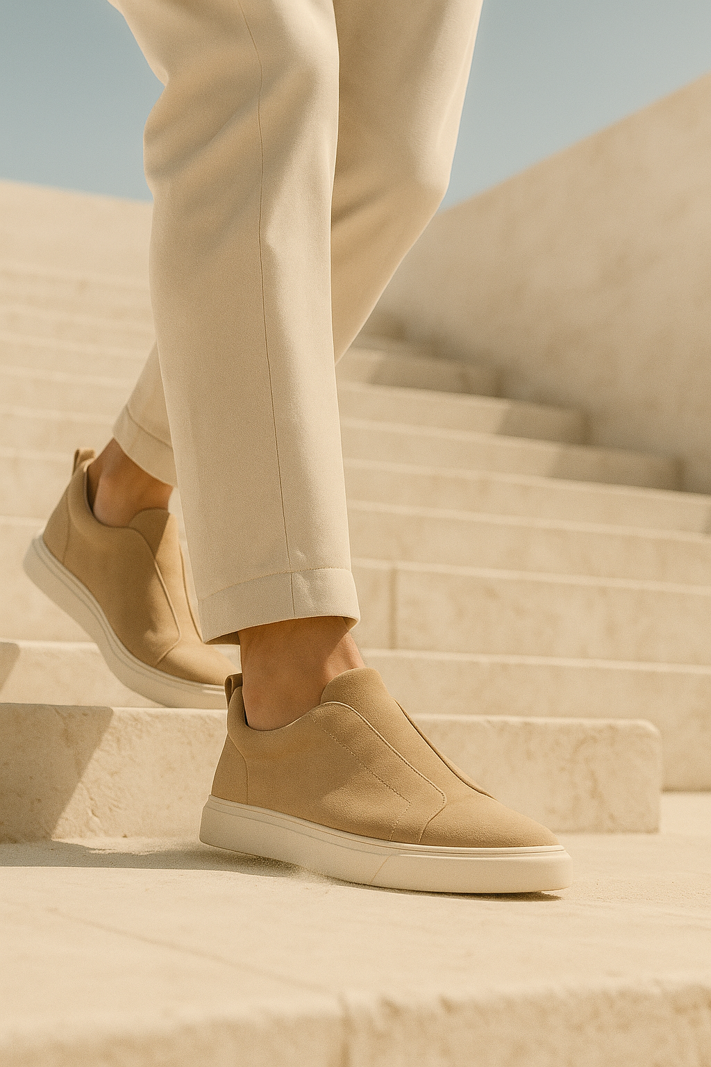 LeoMar V1 Suede Slip-On Beige