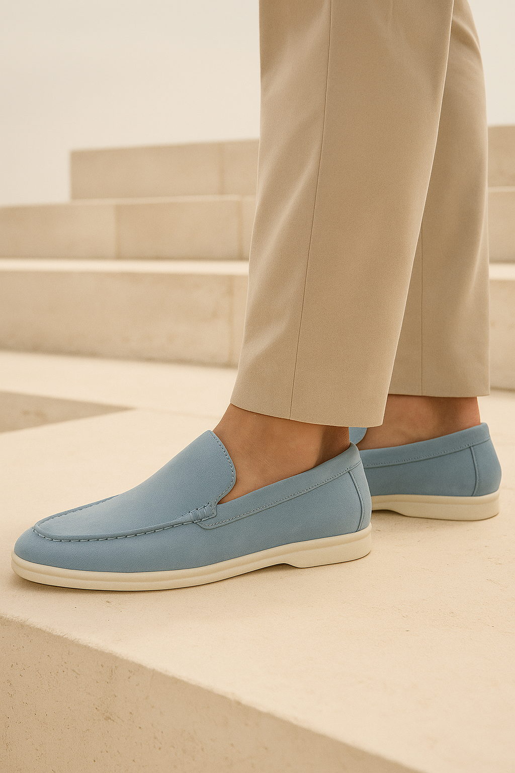 LeoMar V1 Suede Loafers Light Blue