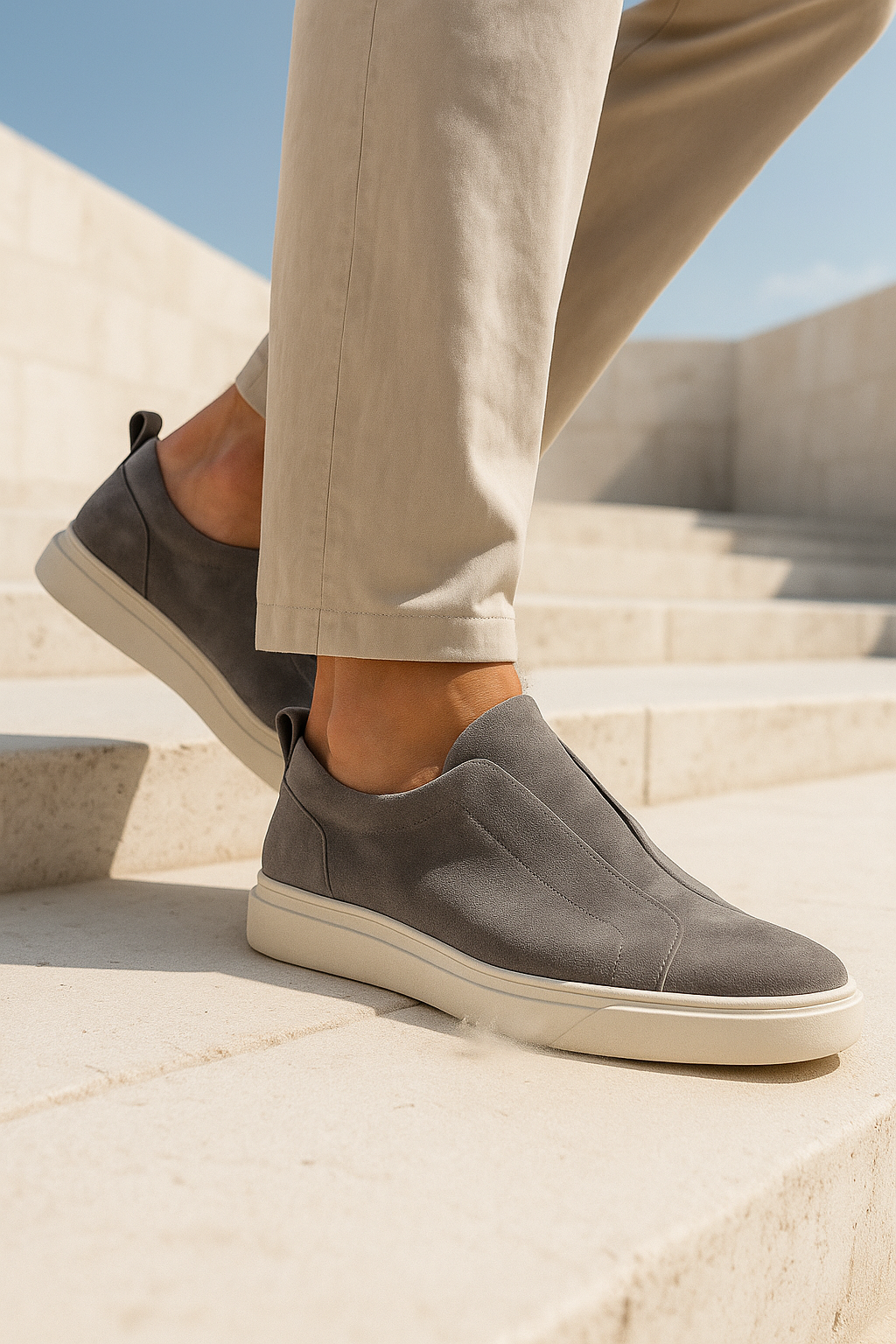 LeoMar V1 Suede Slip-On Grey